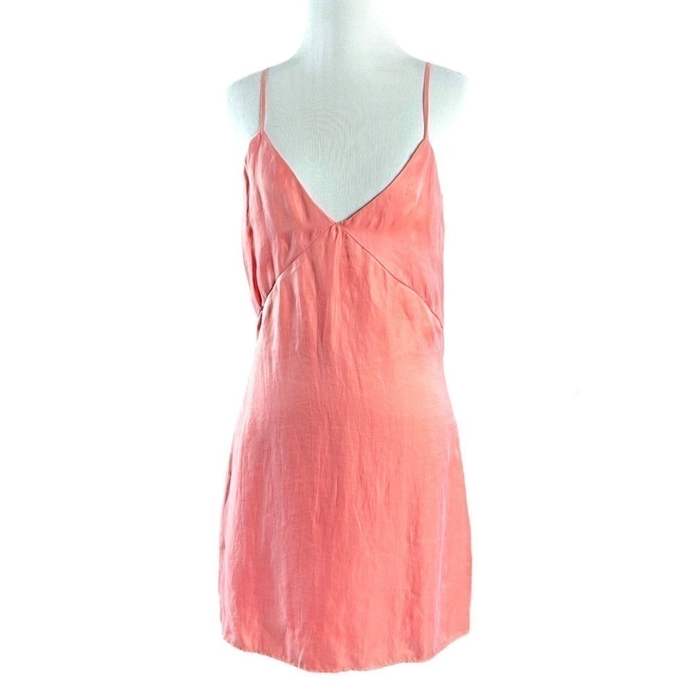 Zara Fillsens Slip Dress in Pink Peach Pearlescent 
NWT V Back Blogger Fav Small - Picture 7 of 14